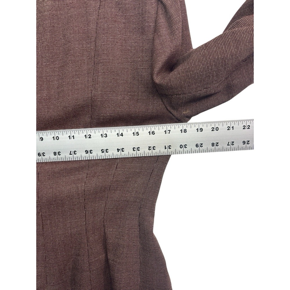 vtg 1940s Womens Small 6 Brown Birdseye Tweed Peplum Tailored Jacket Blazer - Picture 7 of 14